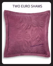 Set of 2~Hotel Collection Classic Dutch Floral EURO Pillow Shams Plum/Purple