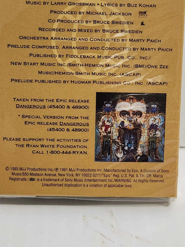 Michael Jackson Gone Too Soon Cassette Tape Factory Sealed Ryan White Foundation - Image 3 of 4