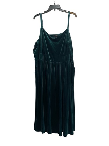 Womens Torrid Midi Velvet Sleeveless Dress Botanical Green Size 4X NEW - Picture 6 of 10