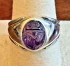 Vintage Men's Scarab Ring Egyptian Revival Size 10 ESPO 925 Silver Dome Signet