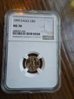 1999 Eagle G$5 1/10th Oz Gold Coin NGC MS70