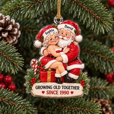 Personalized Couple Acrylic Christmas Ornament 2026, Custom Names Keepsake