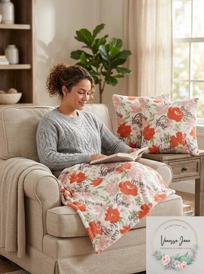 Infinity Home 3 PC Family Story Decorative Pillows and Throw Set