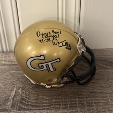 DARREN WALLER SIGNED GEORGIA TECH YELLOW JACKETS MINI HELMET INSCRIBED BECKETT