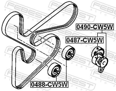 ✅Fits FEBEST 0487-CW5W TENSIONER PULLEY MITSUBISHI LANCER CY,CZ 2007 ⭐UK Seller⭐