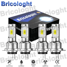 H7 + H7 LED Headlight KIT Combo Bulbs High Low Beam Super Bright White 10000K AA