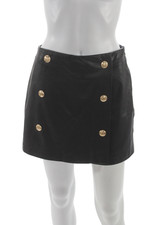 Zara Women Wrap Skirt Black Polyester Solid Military Size M