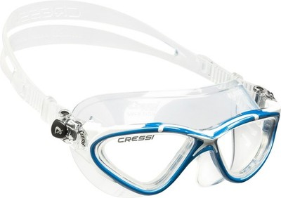 Cressi Planet Swim Mask Adult 2025 Clear/White/Blue Colored One Size