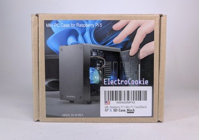 Electrocookie Mini PC Case · Raspberry Pi 5 · Active RGB Lighting Cooler · BLACK