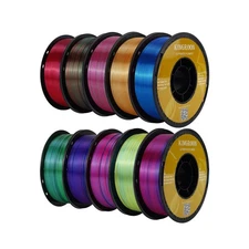 Kingroon PLA Filament, Triple Color Silk PLA Filament 10 Rolls, 10kg Spool(22...