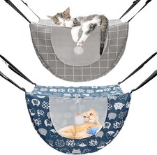 2 Pieces Cat Cage Hammock Hanging Pet Bed Double Layer Soft Plush Hanging Pet...