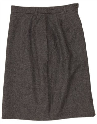 Max Mara Damen Weekend A-Linien Rock UK 12 Medium W28 Grau Schurwolle VW16