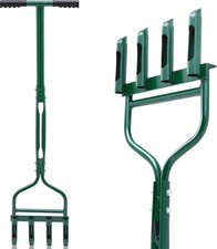Lawn Aerator Tool 42 Inch Manual Core Plug Aerator with 4 Slope Top Half Open Sl