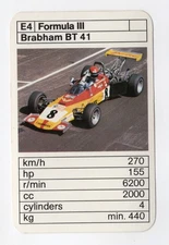 Ace Trump Racing car. Formula III Brabham BT 41