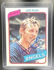 1980 Topps Joe Rudi On Card Auto