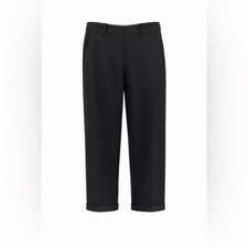 Giorgio Armani Runway Black Virgin Wool Cuffed Dress Pants EU 42 US 6