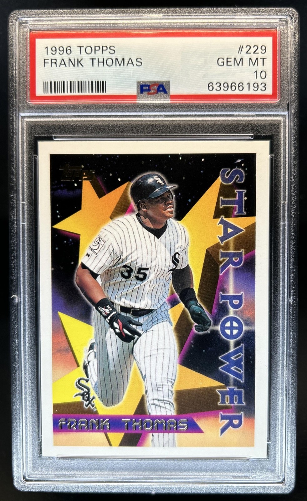 1996 Topps Team Chicago White Sox Frank Thomas #229 PSA 10 GEM MINT GEM MINT