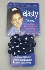 VTG Retro NOS 1996 GOODY hair Elasty Navy Blue With White Stars Ponytail Holder