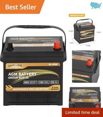 Durable AGM Battery for Passenger Cars - 650 CCA, Optimized for Performance