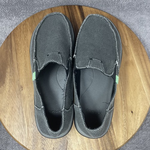 Sanuk Vagabond Shoes Men's Size 10 Surfer Slip On Canvas Charcoal Gray FP112J - Picture 7 of 9