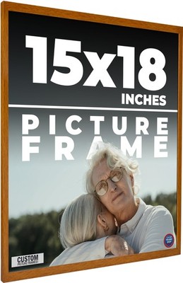 15x18 Flat Walnut Brown Wood Picture Frame UV Acrylic and Foam Board
