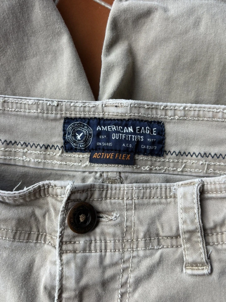 Pantalones Cortos Carga American Eagle Camuflados De Colección Para Hombres 34 Marrón Ripstop Ejército Sueltos Y2K Foto 3 de 4