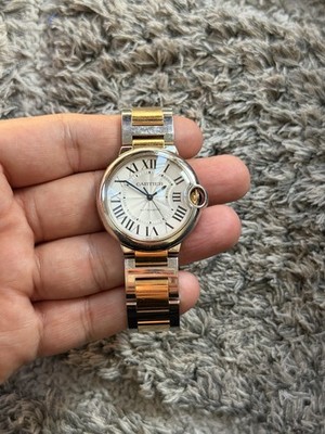Cartier Ballon Bleu 36mm W2BB0030 Ref 4372 18K Gold Stell Automatic Watch B&P
