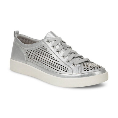 VIONIC Winny Perf Sneaker, Silver Leather (NEW)