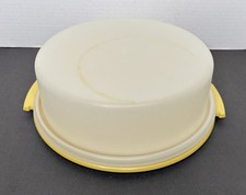 Vintage Tupperware Pie Cake Taker Carrier Keeper 12" Harvest Gold 719 720