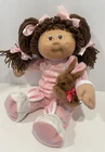 1986 Cabbage Patch Kids 16” Girl Doll Brown Hair & Eyes,HM#8, Pajamas, Slippers