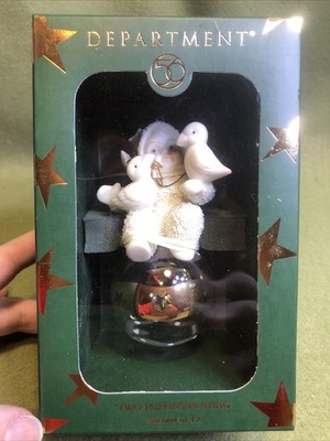 Dept 56 Snowbabies Twelve Days Christmas Two Puffins Playing Ornament NIB