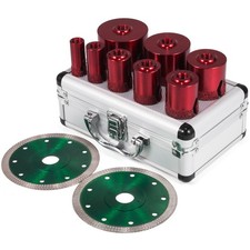 VEVOR 8 PCS Diamond Hole Saw Set 8 Drill Core Bits M14 20-68 mm 2 Saw Blades