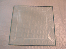 3 x 3 Square Clear Beveled Top, Flat Back Stained Glass 5mm Thick 12 Pack