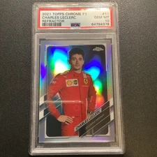 2021 Topps Chrome Formula 1 F1 Charles Leclerc #11 Refractor PSA 10 Portrait