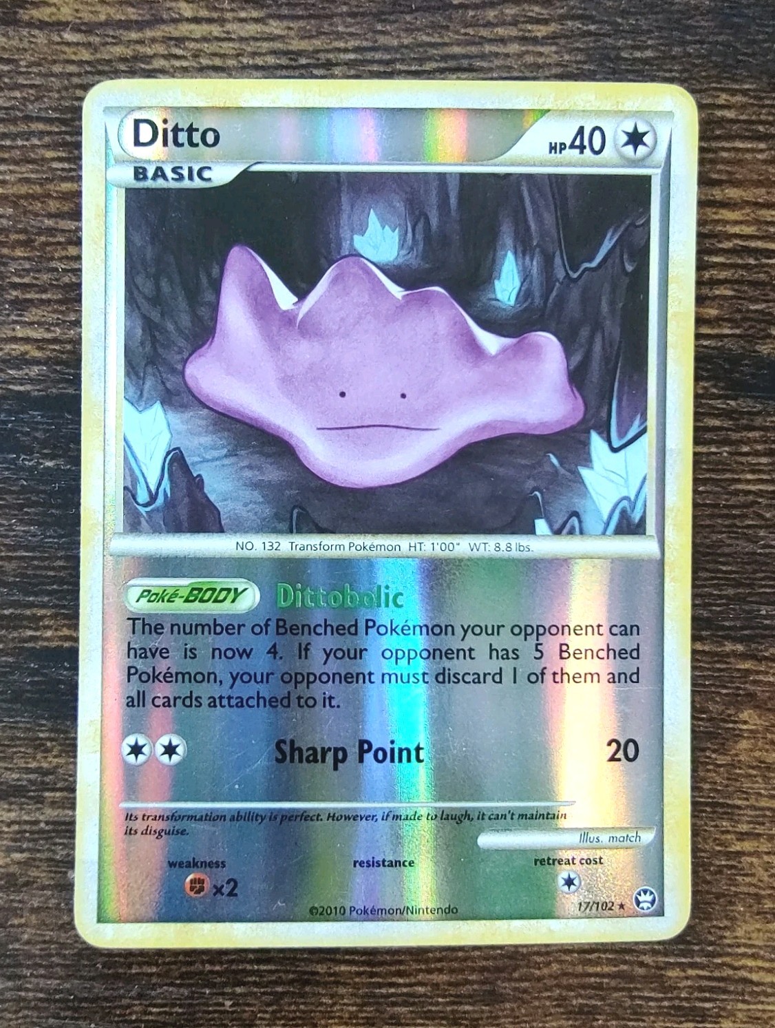 Pokemon Ditto 17/102 HeartGold & Soulsilver HGSS Triumphant Reverse Holo Rare