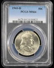 New Listing1960-D Franklin Half Dollar 50c NGC MS64