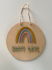 Wooden Rainbow Nursery Wall Decor Handmade Baby Room Kids Room Eco Friendly