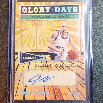 Jason Williams Kings Autographed 2025 Leaf Glory Of The Game ''GD'' /40 Card