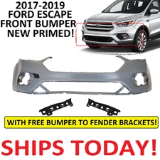 2017 2018 2019  FORD ESCAPE FRONT BUMPER COVER NEW PRIMED WITH BRACKETS