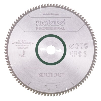 Metabo Sägeblatt  multi cut professional  305x30, Z96 FZ/TZ, 5Grad neg. (0628091