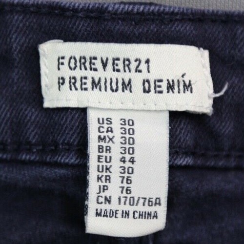 Damen Forever 21 High Rise Cut Off Jeansshorts Stretch Dunkelblau Größe 30 - Bild 2 von 4