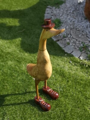 Laufente mit Hut + Schuhen Holz Ente mit Schuhen und Hut Wooden duck with shoes