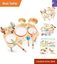 Portable 11-in-1 Drum Set - Safe and Sturdy Musical Toys for Toddlers 1-6