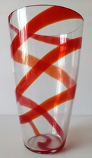 Vecchio Vaso Murano Soffiato Su Stampo Anni 70s Circa