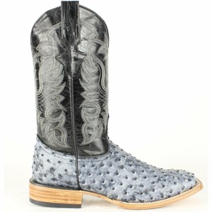 white square toe ostrich boots