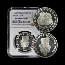HUNGARY. 1966, 25 Forint, Silver - NGC PF68 - Zrinyi, Ban of Croatia, Szigetvár