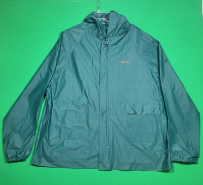 VTG Stearns First Mate Raincoat XL Green Fishing Boating Jacket  PVC Fisherman