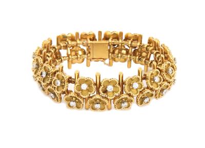 Boucheron France Vintage 2.75ct Diamond 18k Yellow Gold Flower