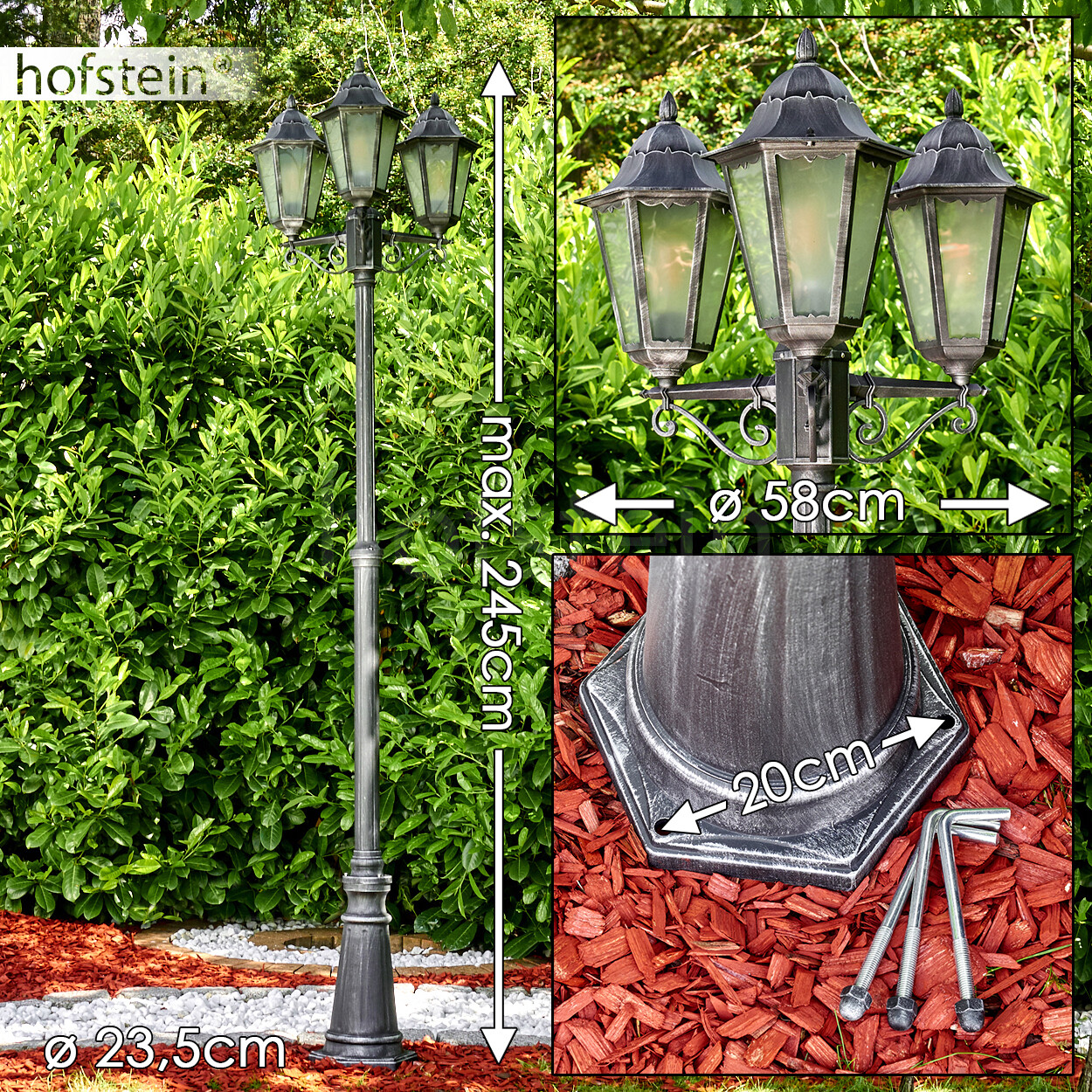 Lanterna da giardino con candelabro in vetro smerigliato foto 2