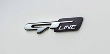 GT Line Black & Chrome Badge Emblem Sticker 112mm x 18mm
